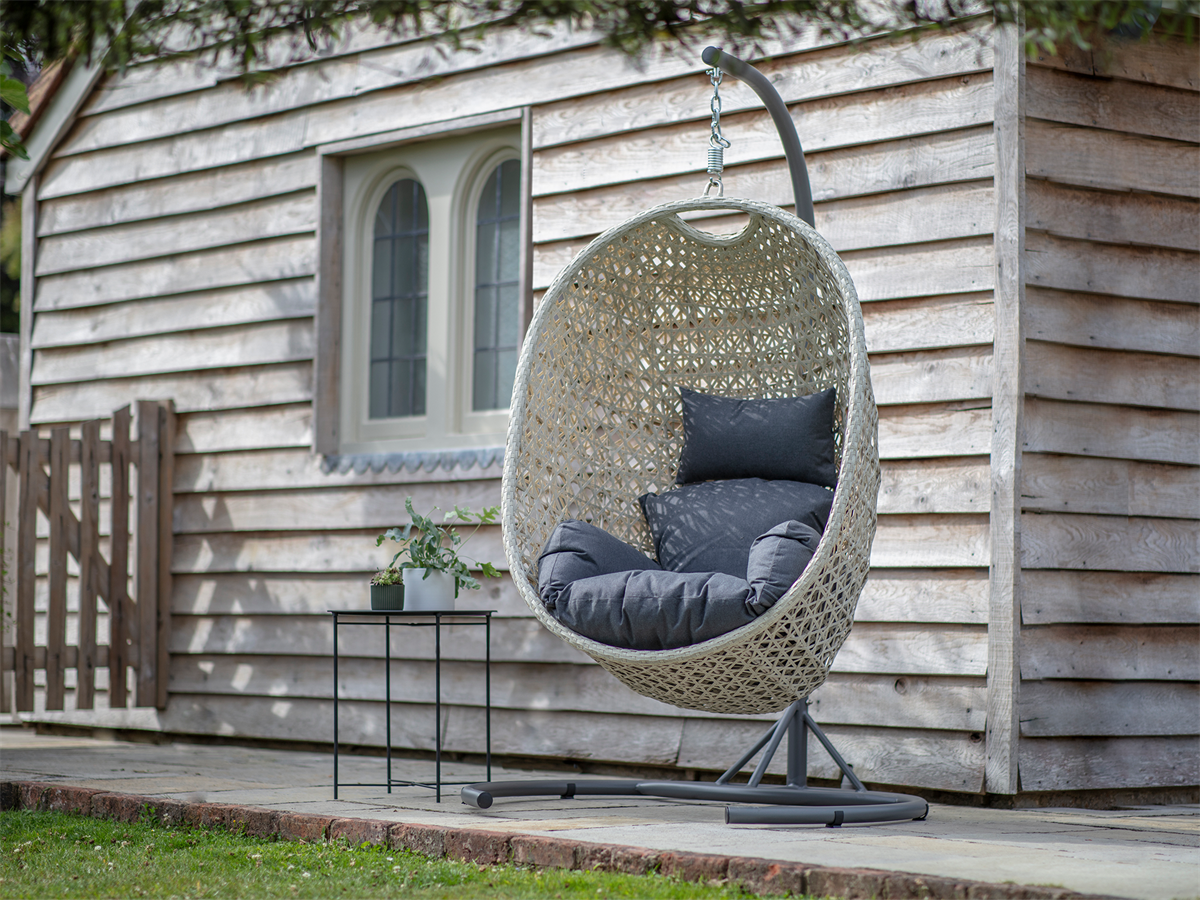 Large rattan cocoon seating for deals backyard